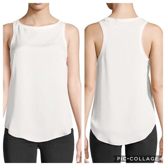 Theory Modern Racerback Silk Georgette Tank (C2) - Picture 1 of 8